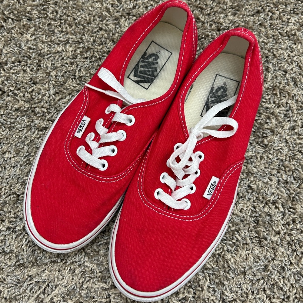 Vans Red Canvas Sneakers